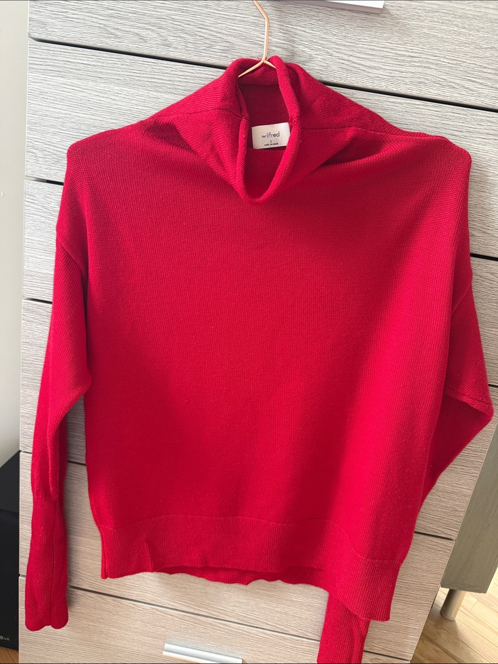 Wilfred Bright Red Cowl Neck Sweater